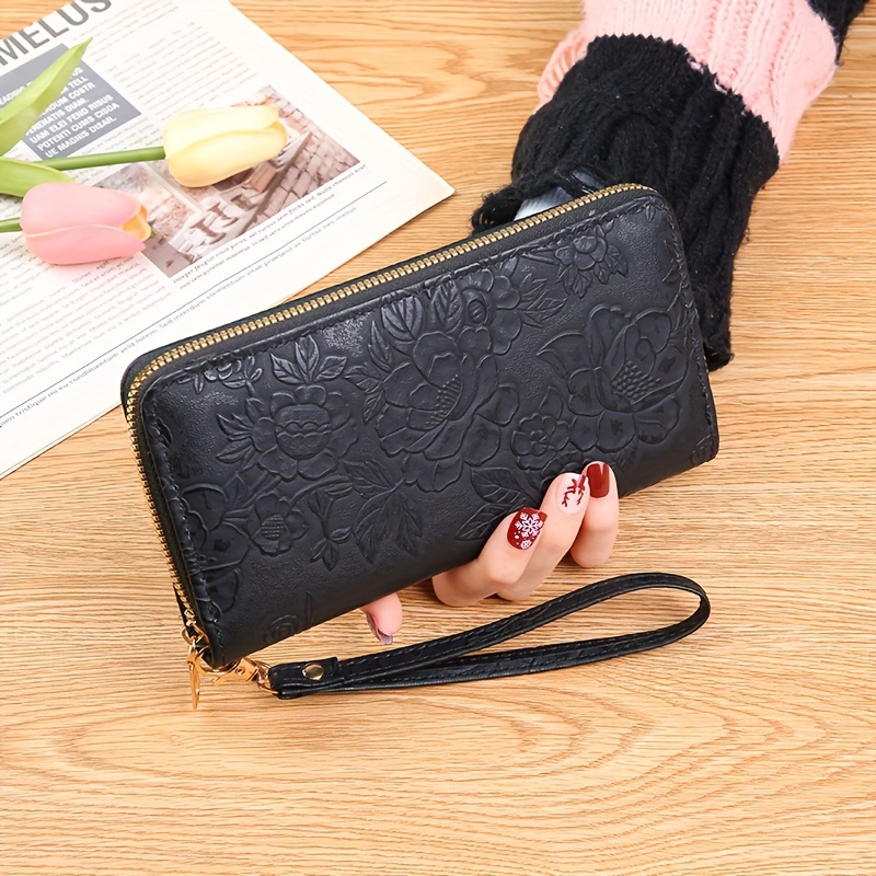 TEMU Pu Long Wallet, Ladies Zipper Around Purse, Purse, Wallet