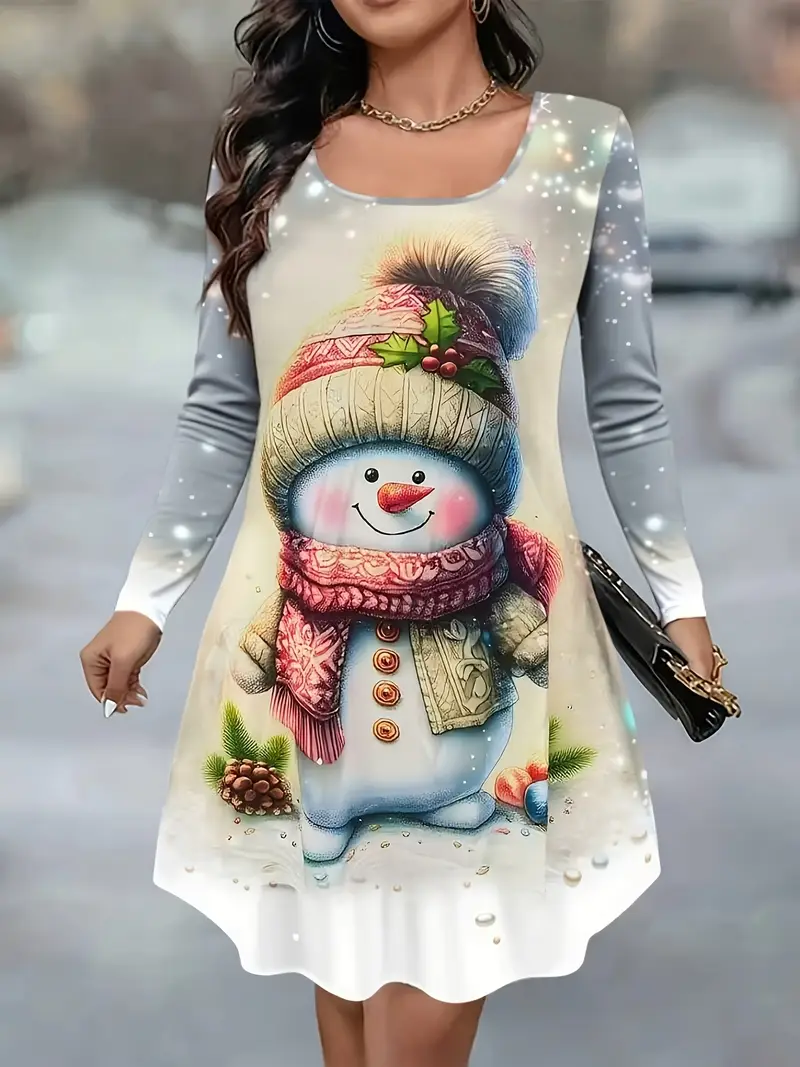 plus size plus size womens casual christmas print dress cute - Temu plus size plus size womens casual christmas print dress cute - Temu