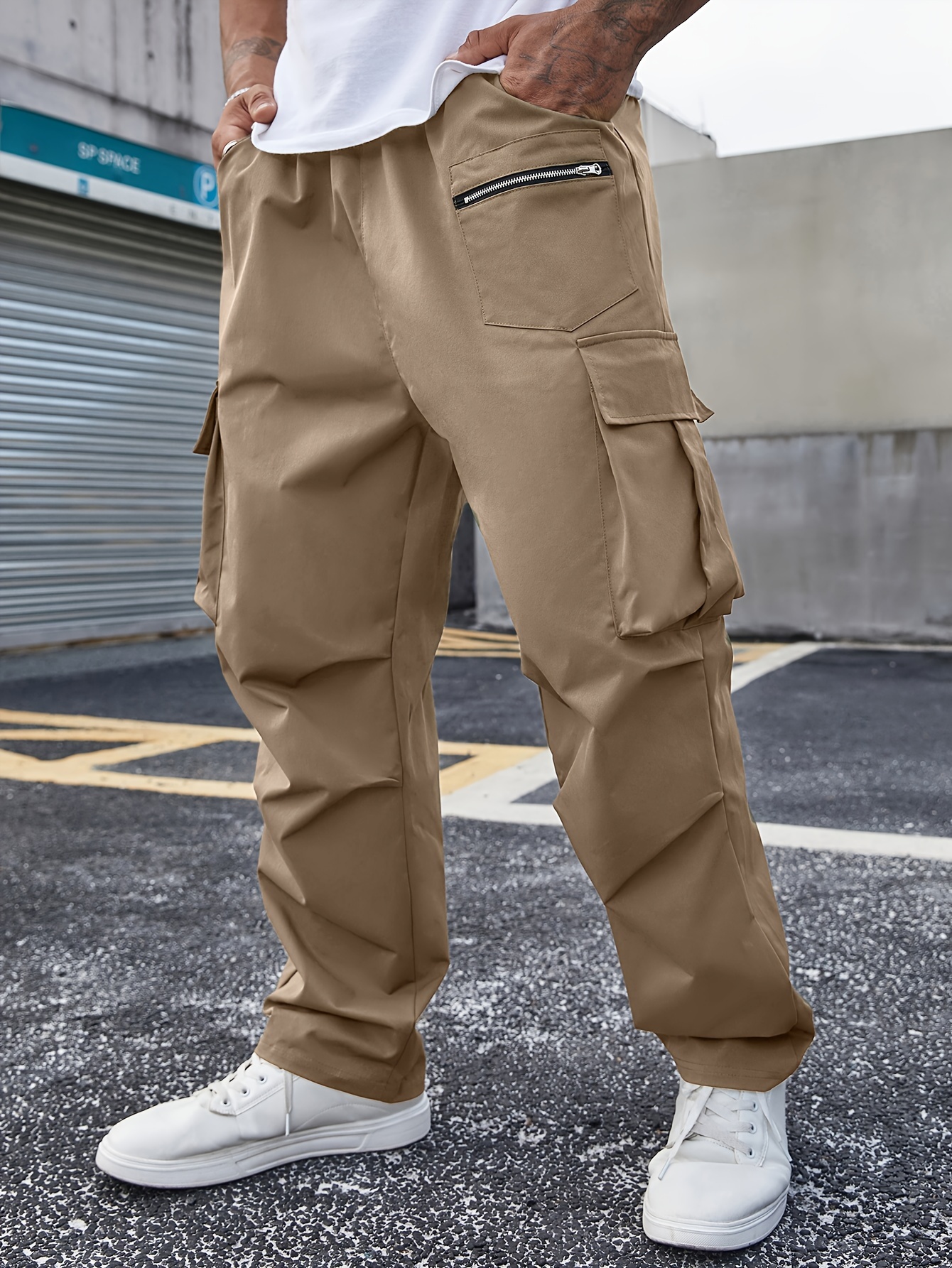plus size mens cargo pants non stretch breathable durable - Temu