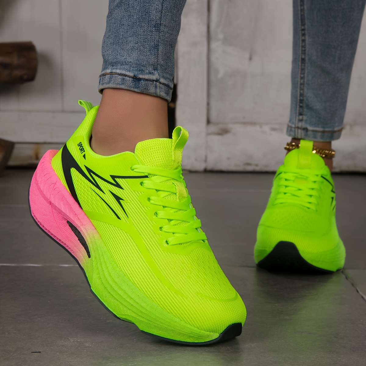 imagen del artículo zapatillas de deporte de  /verano para mujer, zapatillas de correr de malla transpirable,  , para carretera,  , con absorción de  , calzado casual antideslizante para exteriores para mujer, zapatillas para gimnasio, entrenamiento y yoga, zapatillas casuales para caminar y