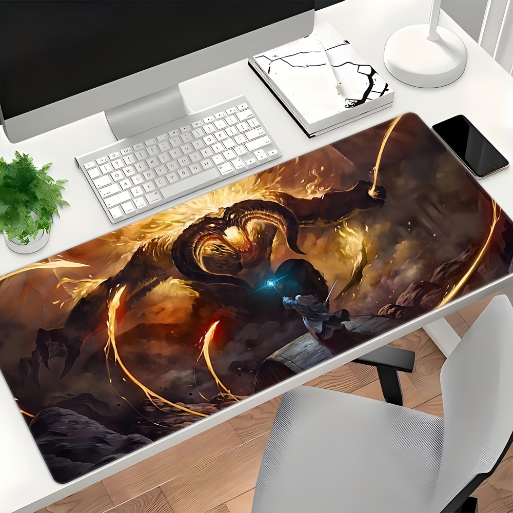 

1pc Large High- Mouse Pad, Extended Gaming Mouse Mat, Desk Mat With , Non-slip Rubber Base, Office Keyboard Pad, Gaming Mouse Pad, Rectangular Shape, Rubber Material