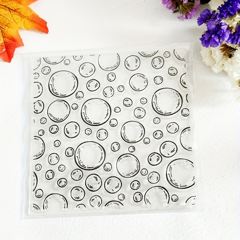 1pc Round Bubble Background Clear Stamp Diy Scrapbooking Circle Wire Silicone Stamp Clear Stamp For Card Making Album Diary Home Decor