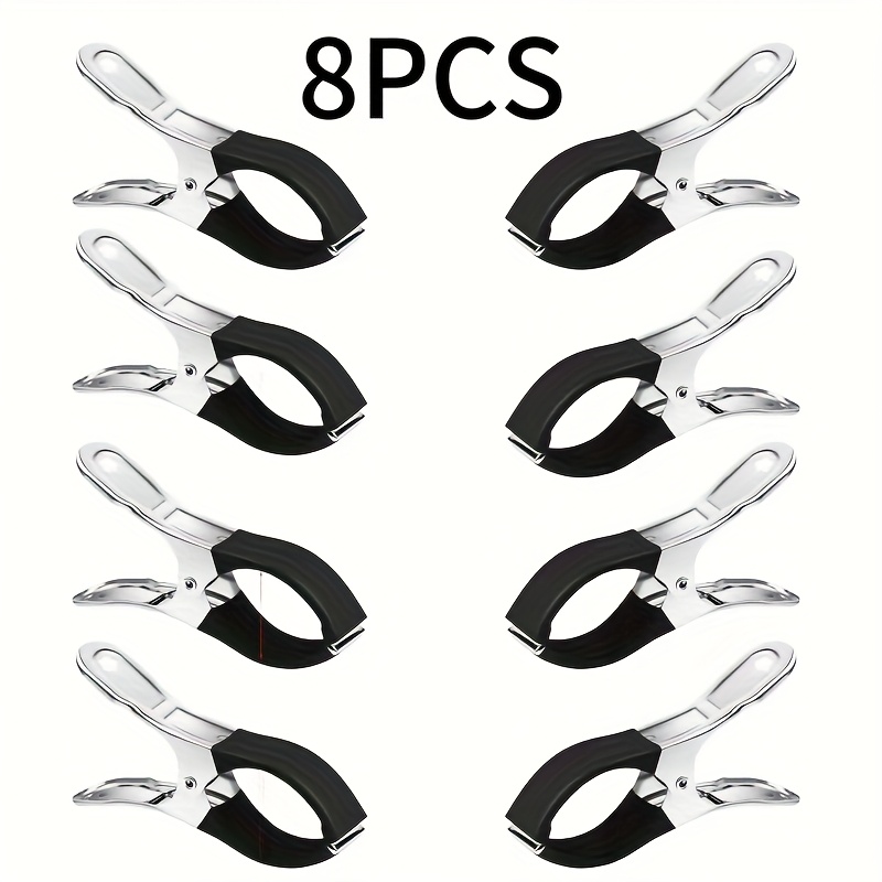 TEMU 4pcs/8pcs Clips de couverture de piscine, adaptés aux piscines enterrées/hors-sol, attaches durables résistantes au vent pour la fixation des