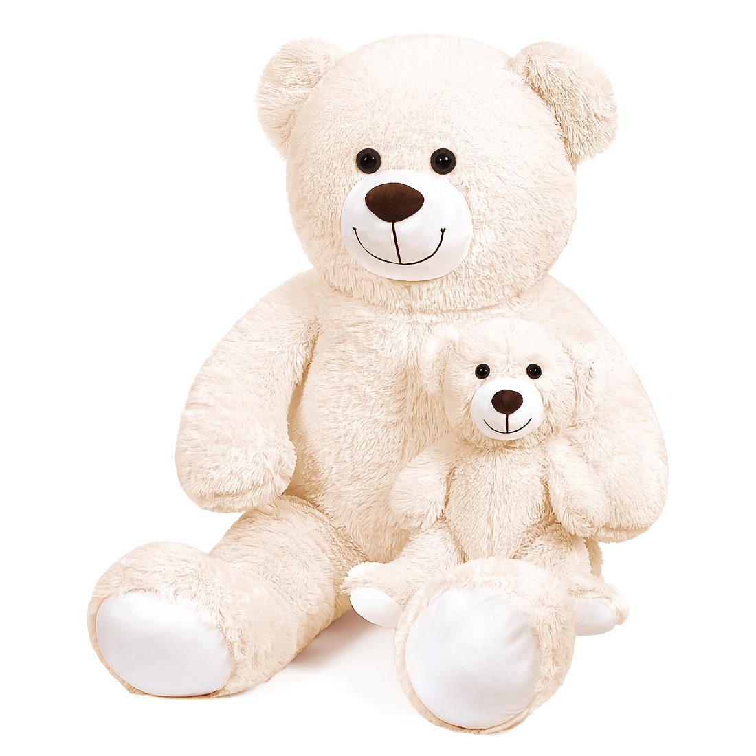 Snowolf Family 39 Inch/100cm Teddy Bear Mom And 35cm Baby, Large Plush Bear Cuddly Plush Toys, Baby Shower, Mother's Day Gift, Valentine's Day, Christmas
