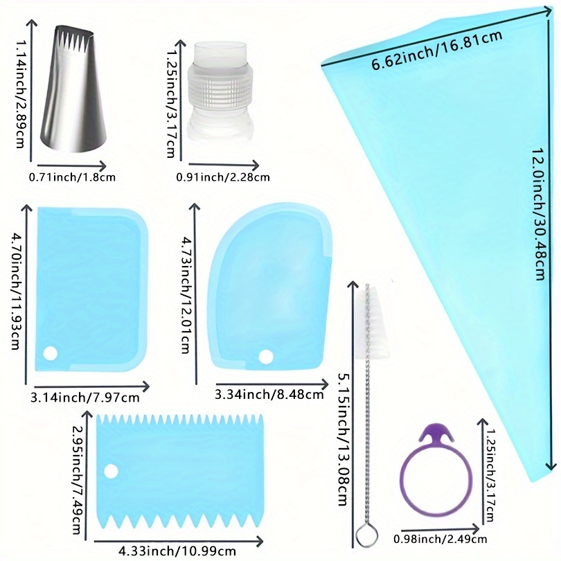 Cake Decorating Kit Stainless Steel Icing Piping Tips Set Temu