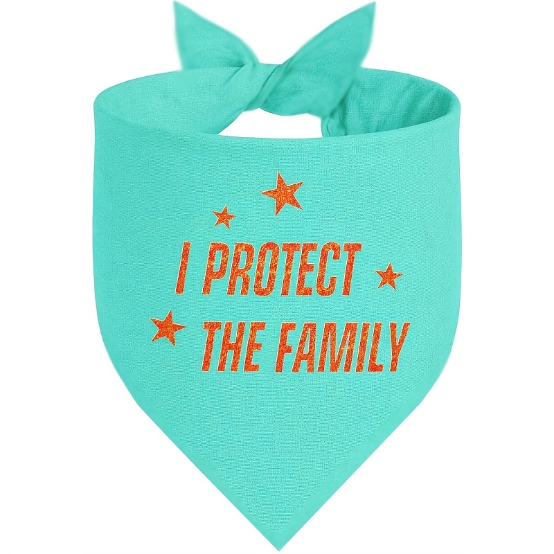 TEMU 1 pièce Bavoir-bandana triangulaire doux réglable pour chien avec "Je protège " - Bavoir-tablier, convient pour costumes d'anniversaire, contre
