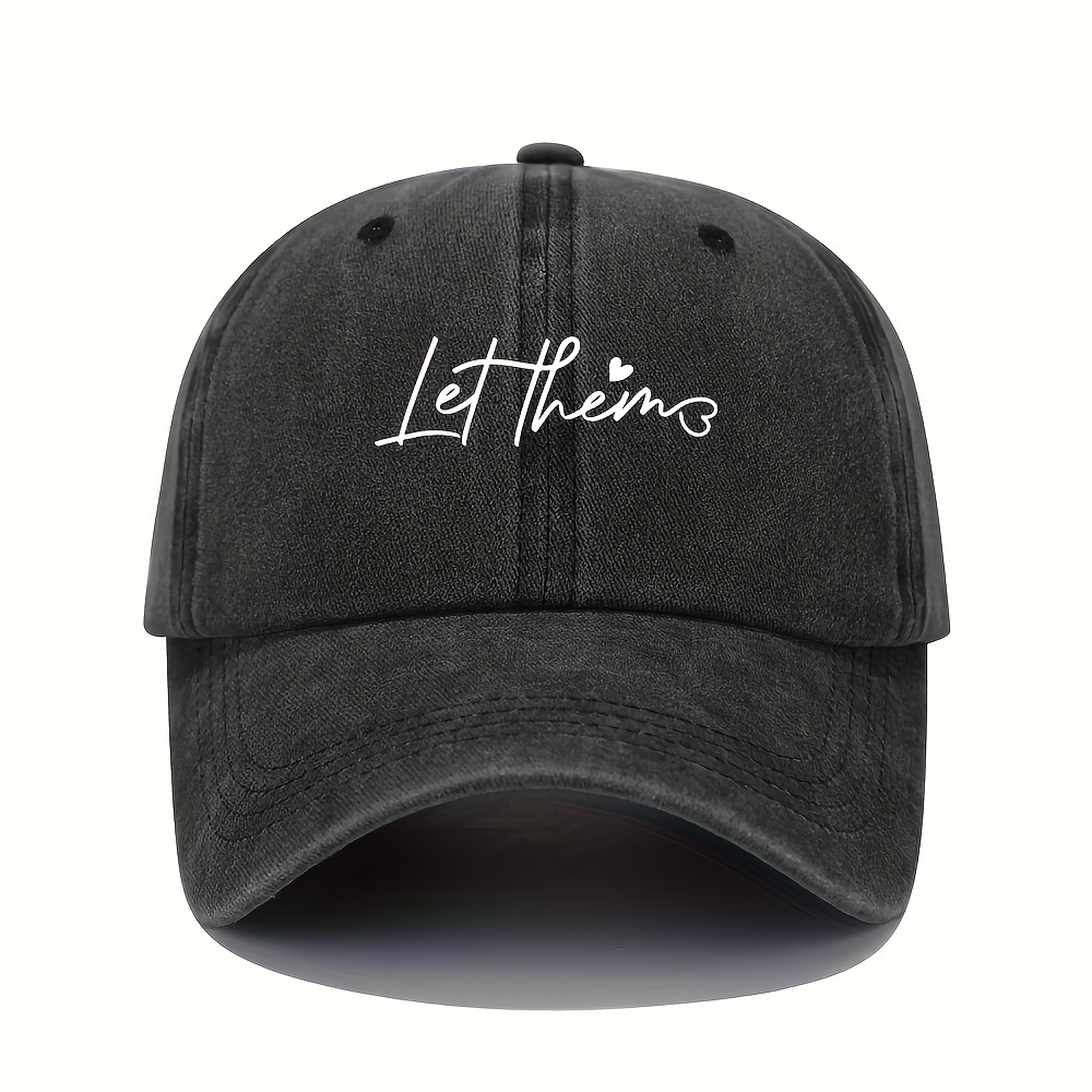 

Vintage Washed Dad Hats For Women, Adjustable Sports Baseball Cap With "let Them" Script