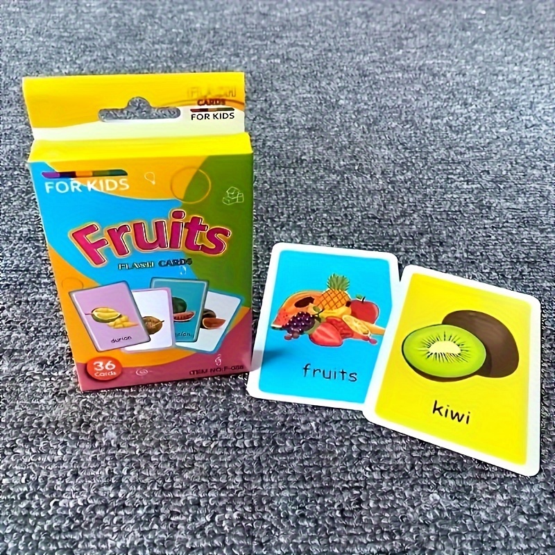 A Box Of Memory Cards Featuring Letters, Animals, Fruits, Colors, And Body Parts, A Of Options For Visual Word Memory