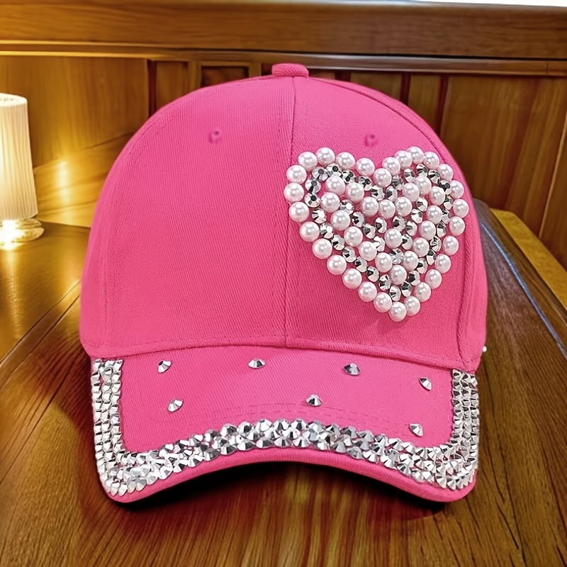 Spring And Summer Heart Rhinestone Tongue Cap For Women