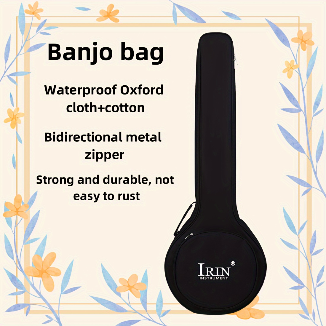 

Irin Bz-04 5-string Banjo Gig Bag - Oxford Fabric, Padded & Waterproof With Shockproof Design