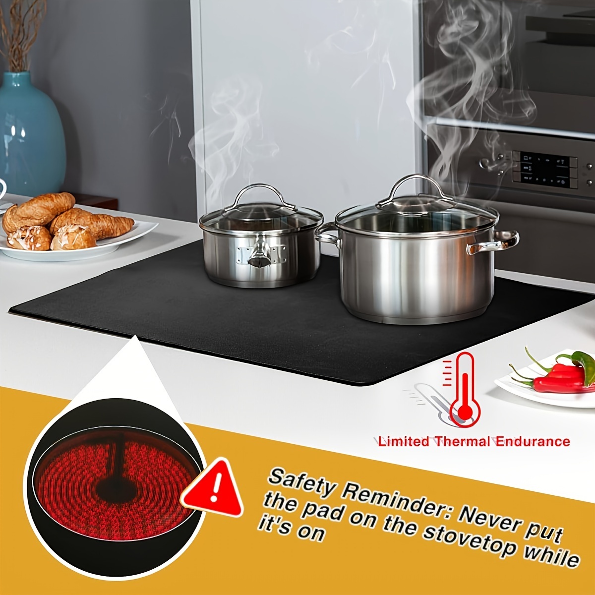 1pc stove top covers 28 5x20 5 72 5x52cm extra large stove top cover for electric stove anti slip mat for glass stove top protector flat top oven cover mat multipurpose cooktop cover prevents scratching washer dryer ironing mat details 10