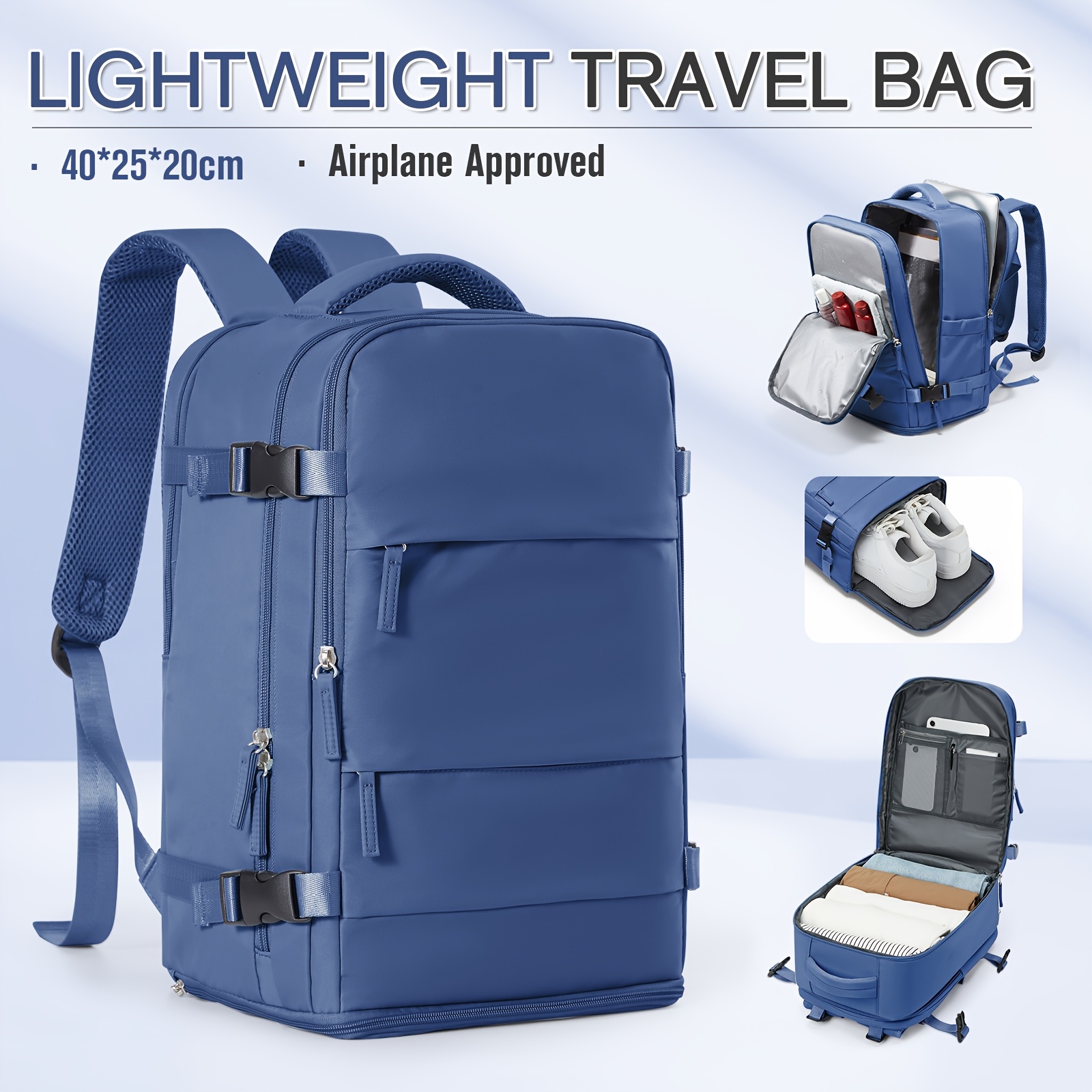 Obrázok položky štýlový a minimalistický cestovný batoh, schválený ako príručná batožina spoločnosťami ryanair/easyjet, spĺňa požiadavky na veľkosť kabíny/ľahko sa zmestí pod sedadlo, taška na krátke víkendové výlety, batoh na notebook na služobné  