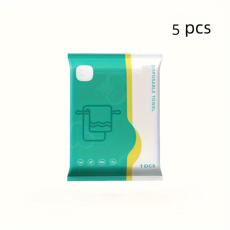 TEMU 5-pack Extra Thick Luxury Disposable Towels, 70g/m² Soft Non-woven Fabric, Individually Wrapped, 19.69x39.37 Inches, Perfect For Travel, Gym, And Outdoor Use