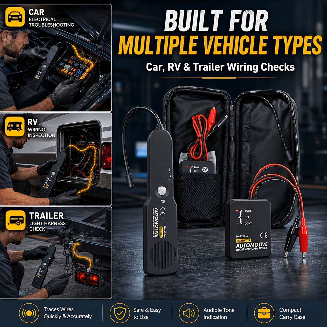 TEMU 2026 Upgraded Wire Tracking Testing Instrument Kit, Quickly Identify Broken Wires And Short Circuits, Used For Vehicle Maintenance To Check