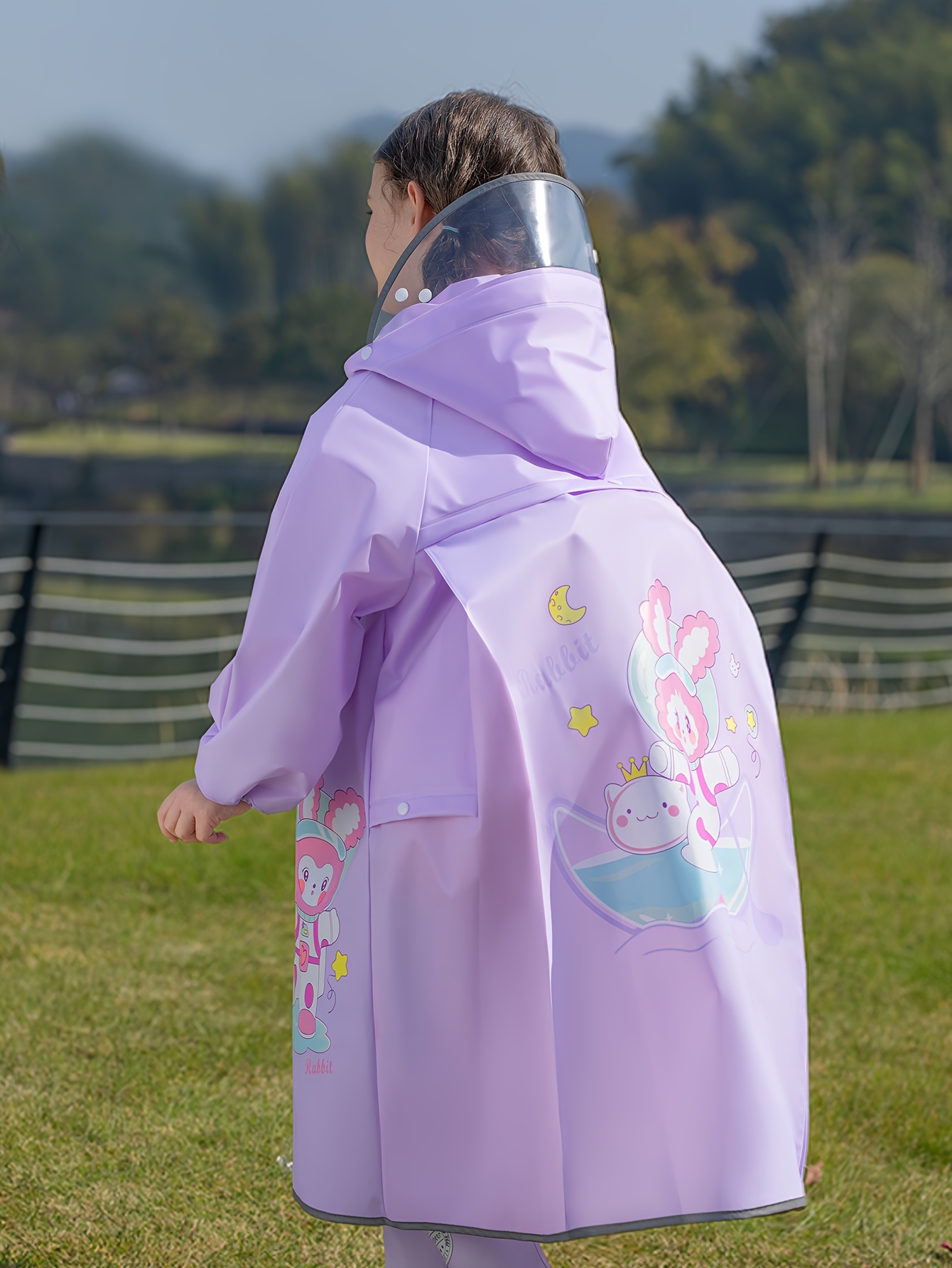 Purple Raincoat Girls Bbymog Kids Rain Jacket Girls' Fashion