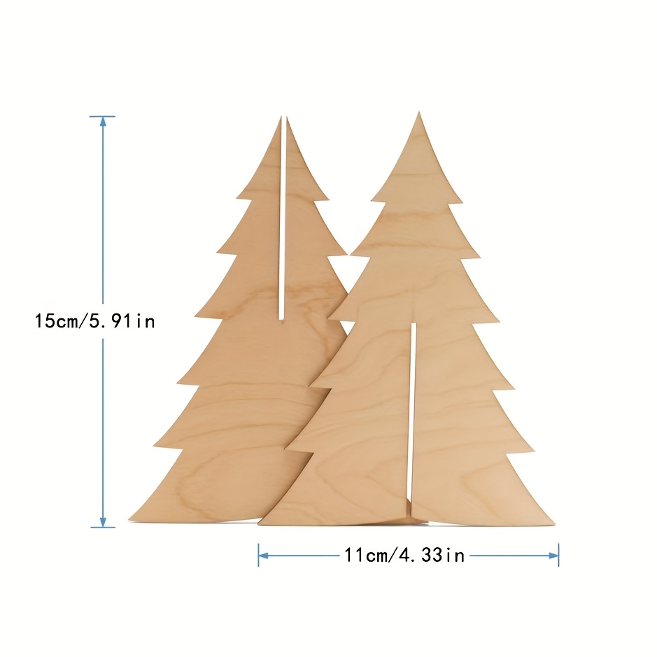 TEMU New Wooden Tree Shaped Wood , Handmade Wooden Desktop Decoration Trees, Holiday Party Wooden Crafts, Diy Handmade Painting Decoration Wood ,