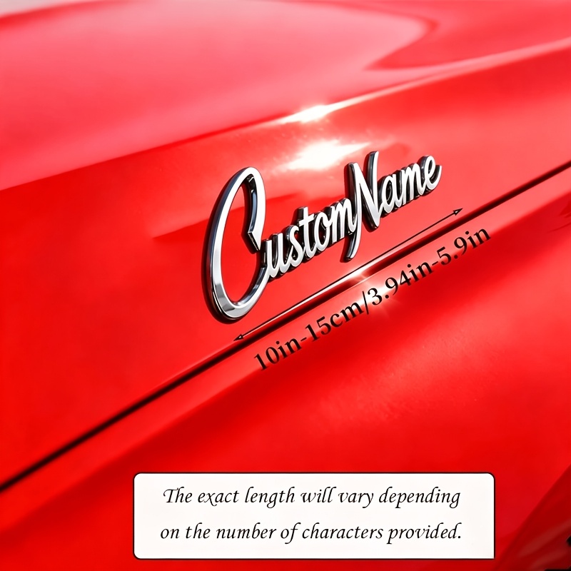 TEMU [customized] 1pc Personalized Stainless Badge Personalized Letter Design Metallic Texture Suitable For Car Body Exterior Modification / Tail