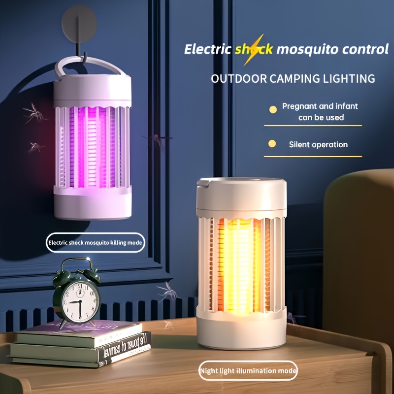 1pc silent mosquito repellent lamp - suitable for indoor/outdoor/patio/camping, wall-mounted/tabletop use with cleaning brush -   mosquitoes,  , midges, and moths - ideal for moms and kids, mosquito repellent lamp, outdoor  , modern insect repellent, safe insect repellent 0