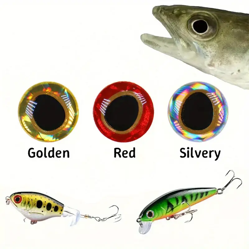 9er's Lures Fishing Fly Tying Materials Holographic 3D Simulation Fish Eyes For Fly Tying - Gold, 3mm To 6mm Sizes 9er's Lures Fishing Fly Tying Materials Holographic 3D Simulation Fish Eyes For Fly Tying - Gold, 3mm To 6mm Sizes