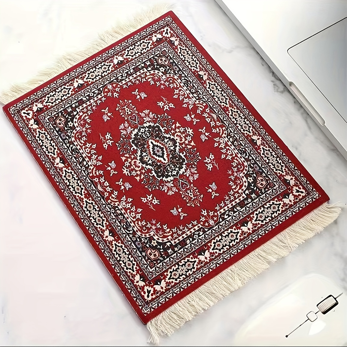 

Silicone Persian Rug Style Mouse Pad, Oblong Home Office Decorative Computer Mousepad With Oriental Carpet Design