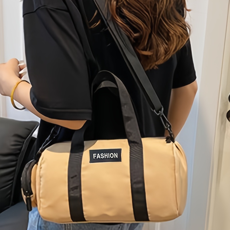 

Women' Crossbody Bag, Large Capacity Nylon Duffle Bag, , Non-washable, Solid Color, Black, With Tassel Detail, Lightweight, Adjustable Strap, Zipper Closure, Polyester , No Print, No Leather