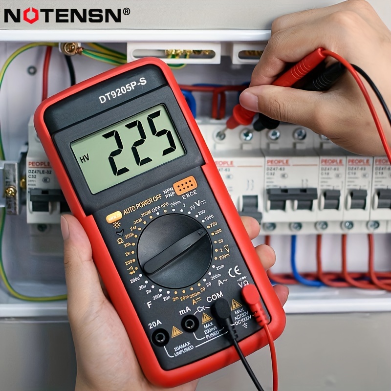 

Dt9205p-s High-precision Digital Multimeter - Readings With Data Hold , Auto-ranging, And Test - Ideal For Electricians, Hobbyists, And Diy Enthusiasts