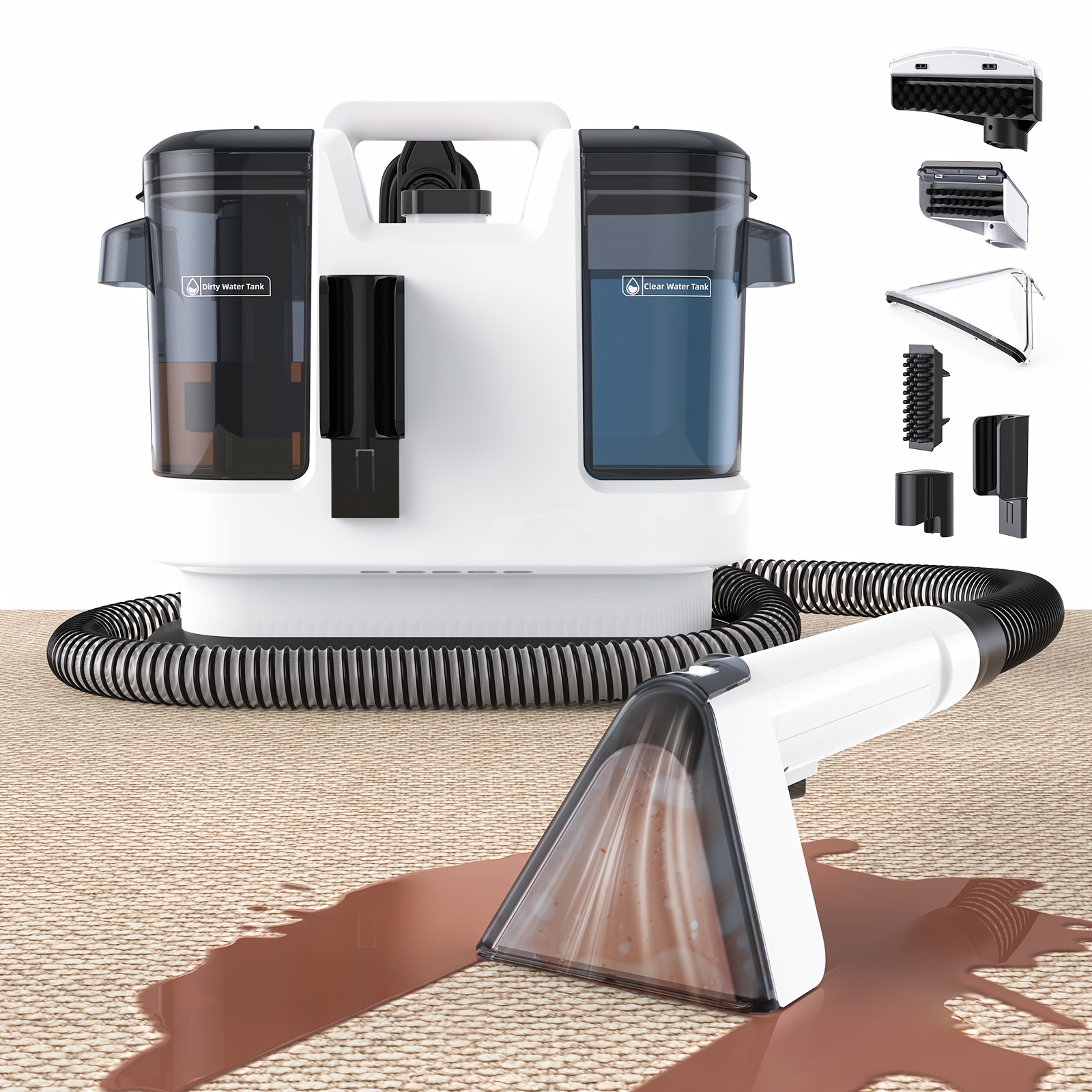TEMU Lubluelu Powerful Suction Spot Cleaner Machine, 20kpa Super Suction, More Powerful Cleaning , 6.7m Workingradius, Dual Water Tank Design(1l 