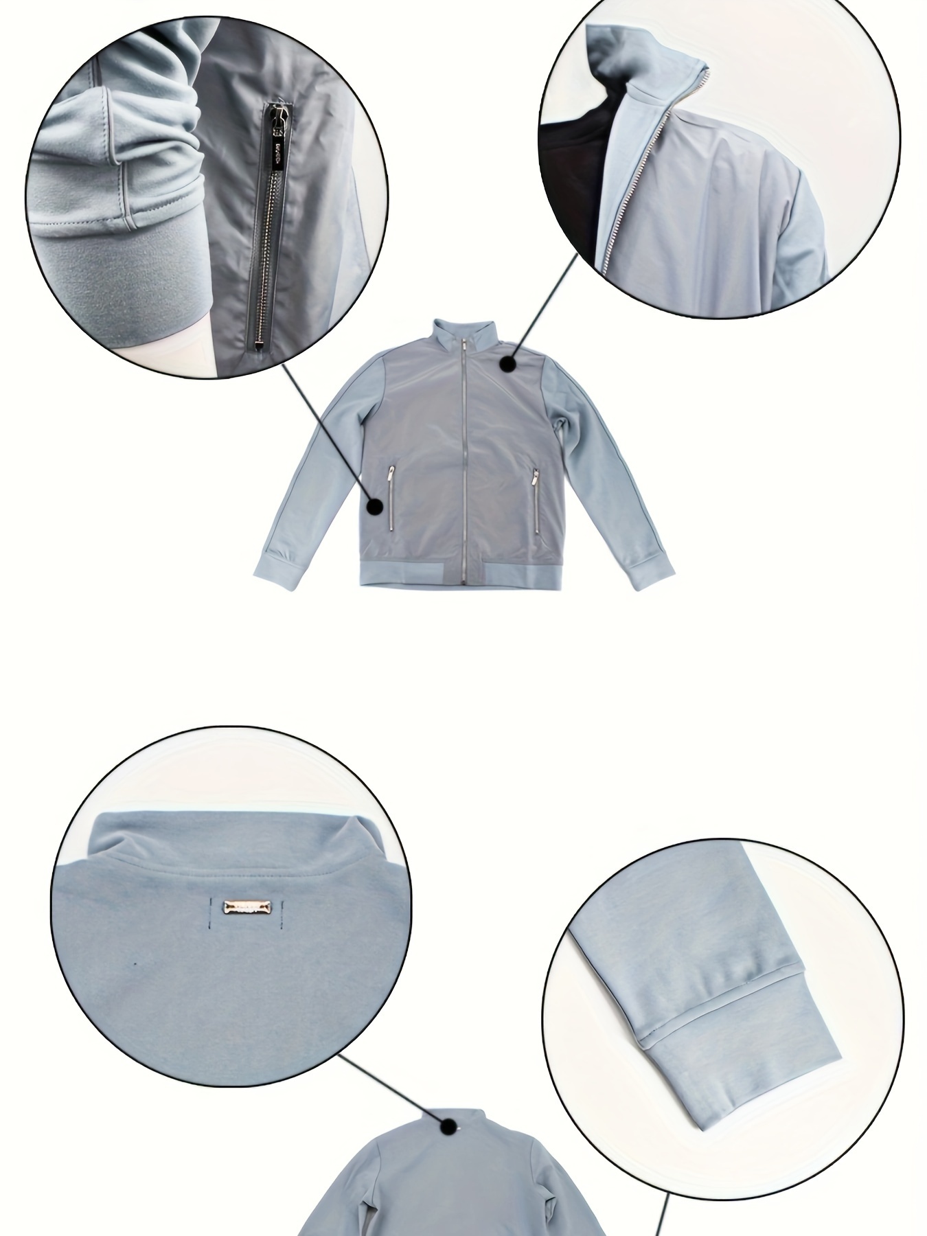 Asian Size Men's Track Active Jackets Long Sleeve Zip Design - Temu