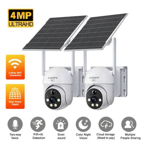 item picture outdoor 2k wifi solar security camera with motion detection ip65 two way audio alarm push battery powered