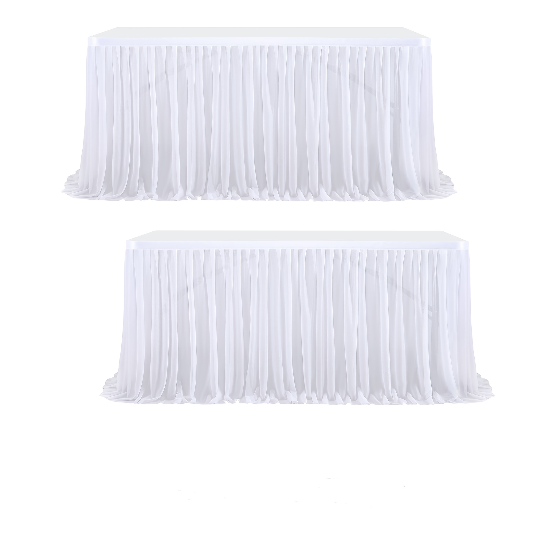 2 30*72-inch High -level Beauty Chiffon Table Covers, With Draping Effect, Dust-proof And Conceal . Perfect For Weddings, Birthday Parties And Household Use.