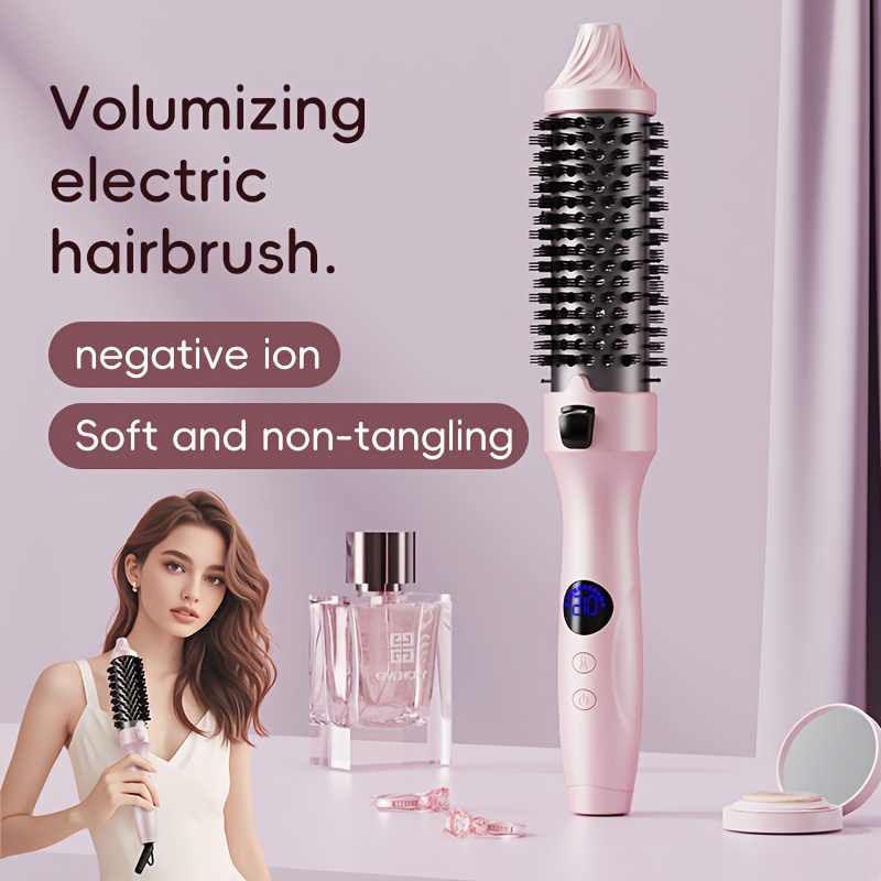 1 in 1 brush styler dual voltage 110 210 c fast for volume non tangling compact lightweight design with ergonomic handle interchangeable comb attachment works as hair straightener curling wand comb voltage 110 240v ideal for wet dry hair women men travel friendly hair styling device Product details 1
