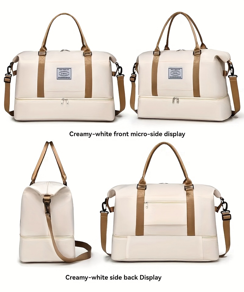Juego de Bolsas de Viaje de Nailon, Gran Capacidad, De Moda, con Compartimiento para Zapatos, para Hombres, Mujeres, Playa, Casual, Fin de Semana, Compras, Regalo