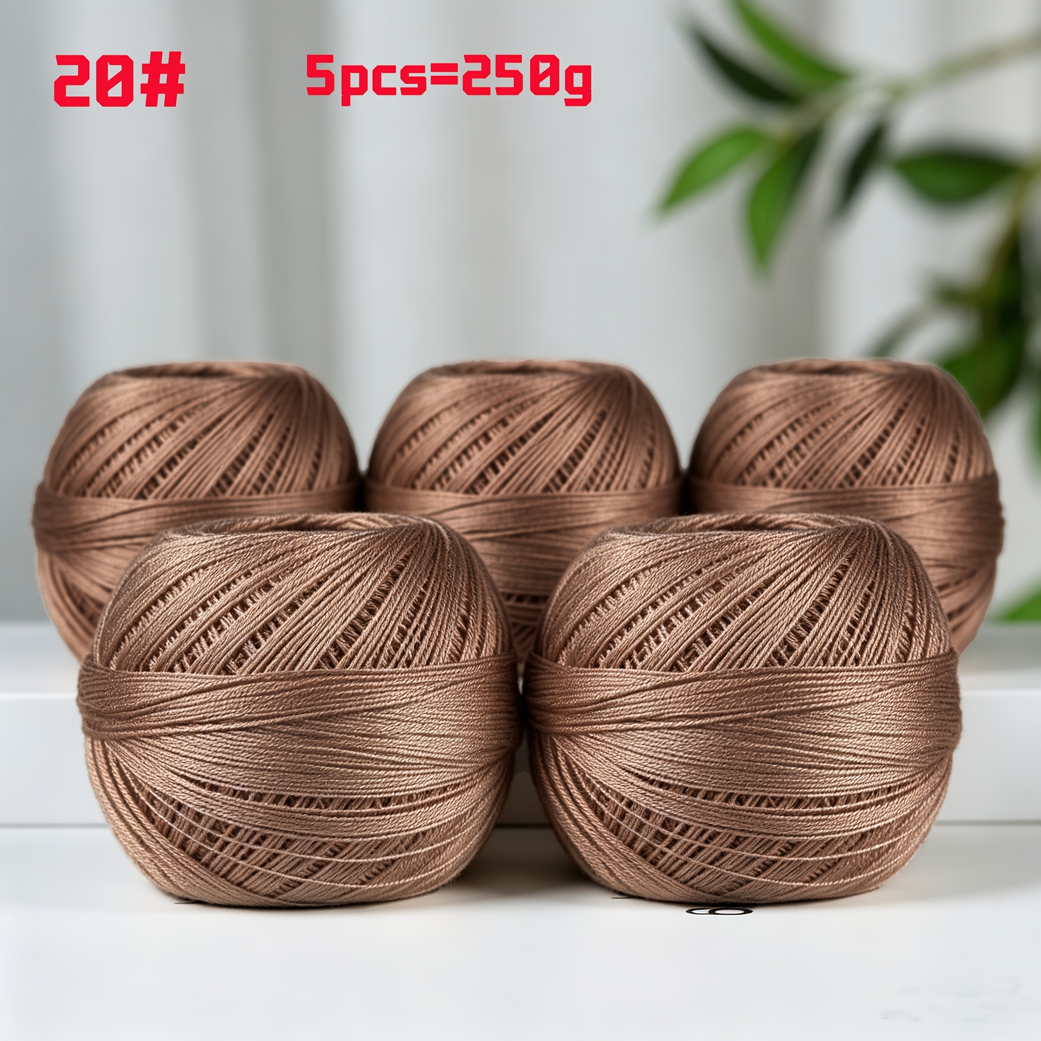 TEMU Fil à dentelle n° 7 de haute qualité 250g/5 pièces, fil fin d'été pour et respirant, adapté aux vêtements près du corps, fil à crocheter avec
