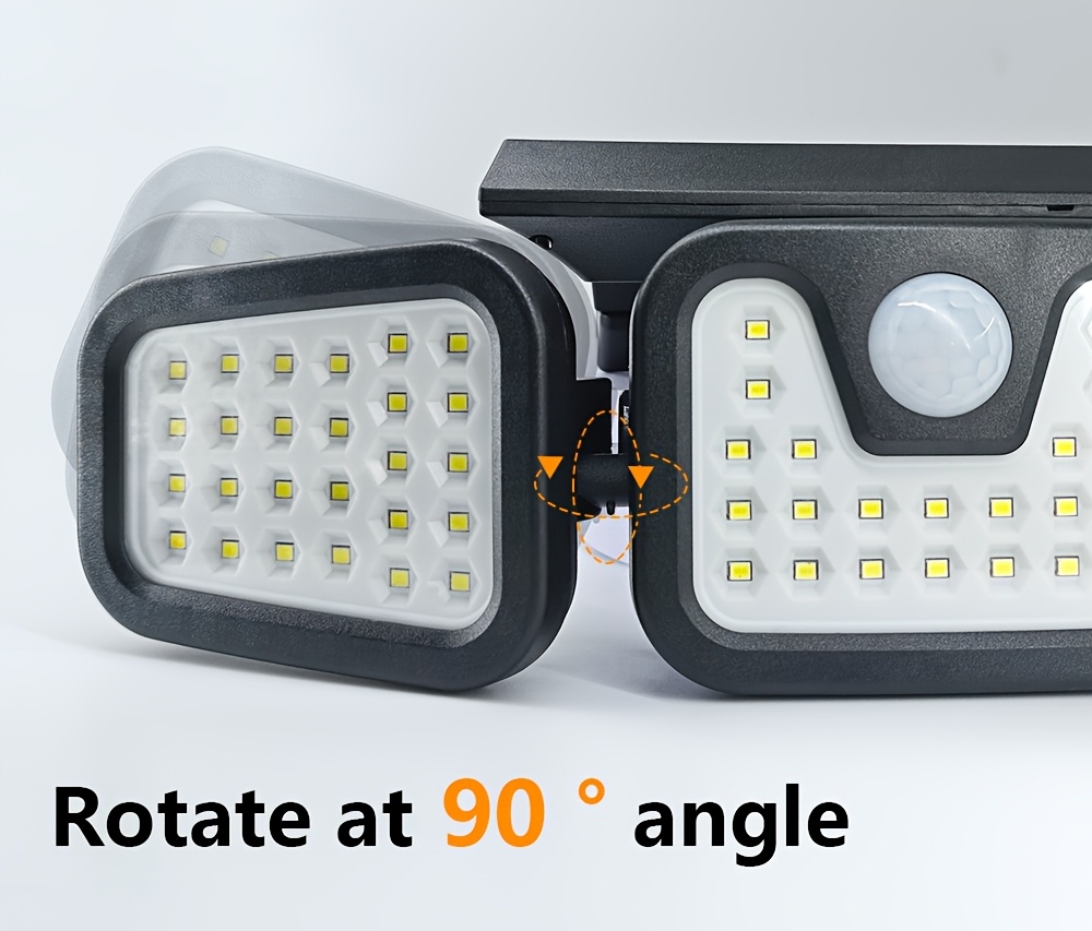2pcs Polyhedral Lighting Wall Lights Three Sided Luminescence Solar Outdoor Lights High-Power Outdoor Motion Sensor Light Outdoor Solar Lights 300° Wide Angle Floodlight Outdoor Security Light for Patio, Garden, Yard