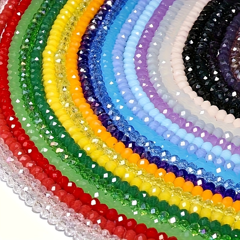 E-shop 3/4/6/8mm 1200/800/650 Stück Gemischte Farbe Österreich Facettierter Künstlicher Kristall Verschiedene Farben Glasperlen Lose Abstand Perlen