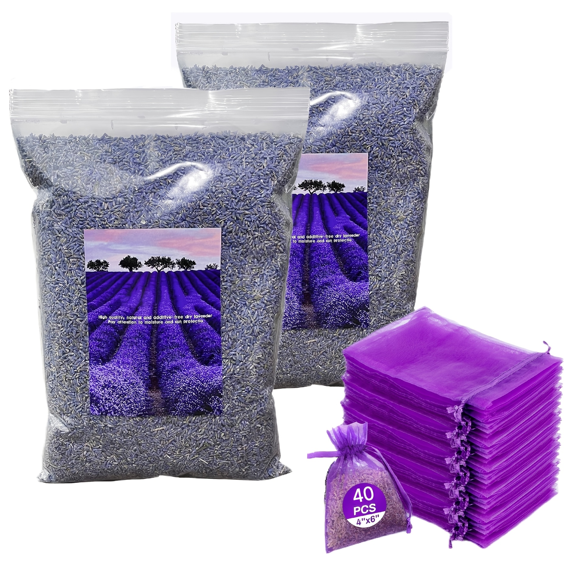 TEMU Ensemble de 14 oz de de séchés 100 % naturels et 40 pièces violette - Super de séchés
