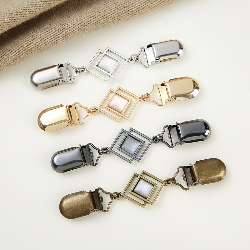 TEMU 4 pezzi Clip per scialle in pietra occhio vintage, fibbie unisex in stile retr簷 per cardigan, fermagli per la fissaggio della vita del vestito e