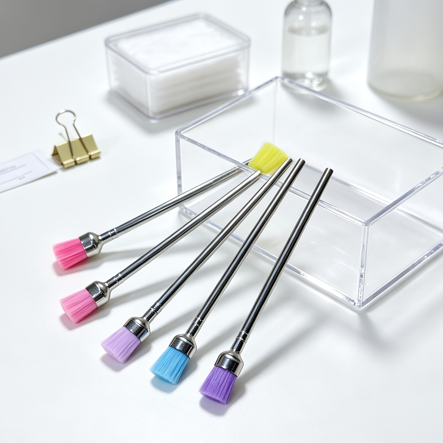 3pcs Colorful Nail Polisher Cleaning Brushes