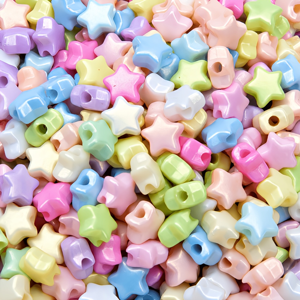 TEMU 1000 stuks LYU JIN AN DY sterrenkralen - snoepkleurige vijfpuntige acrylkralen geschikt voor sieraden maken, doe-het-zelf knutselwerk, armbanden