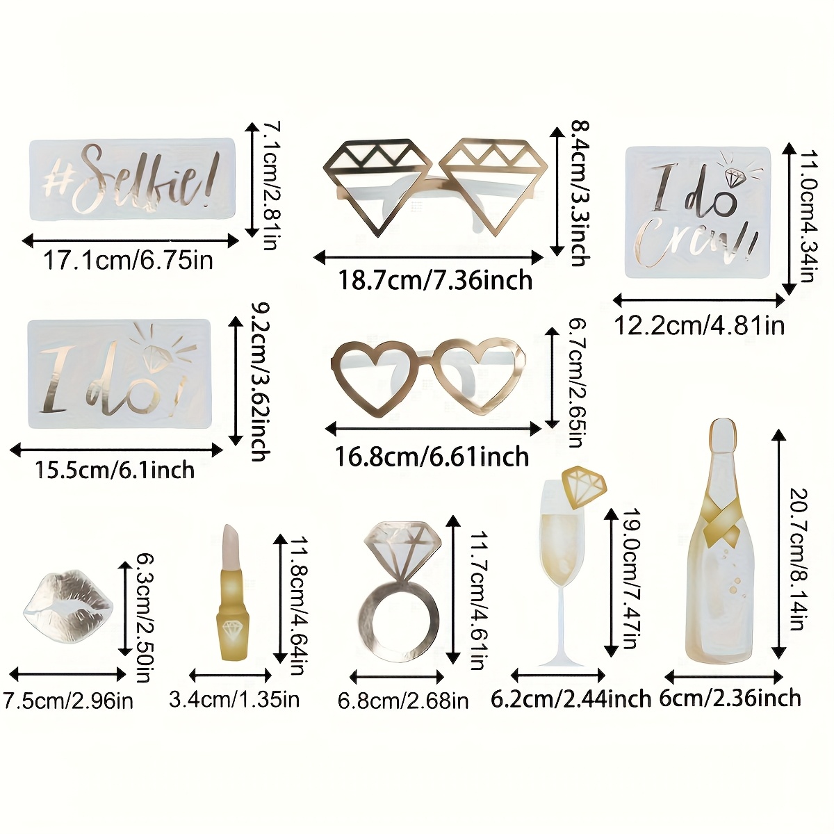 Image of 10pcs/set Wedding Photo Props For Proposal, Party, And Atmosphere Decoration