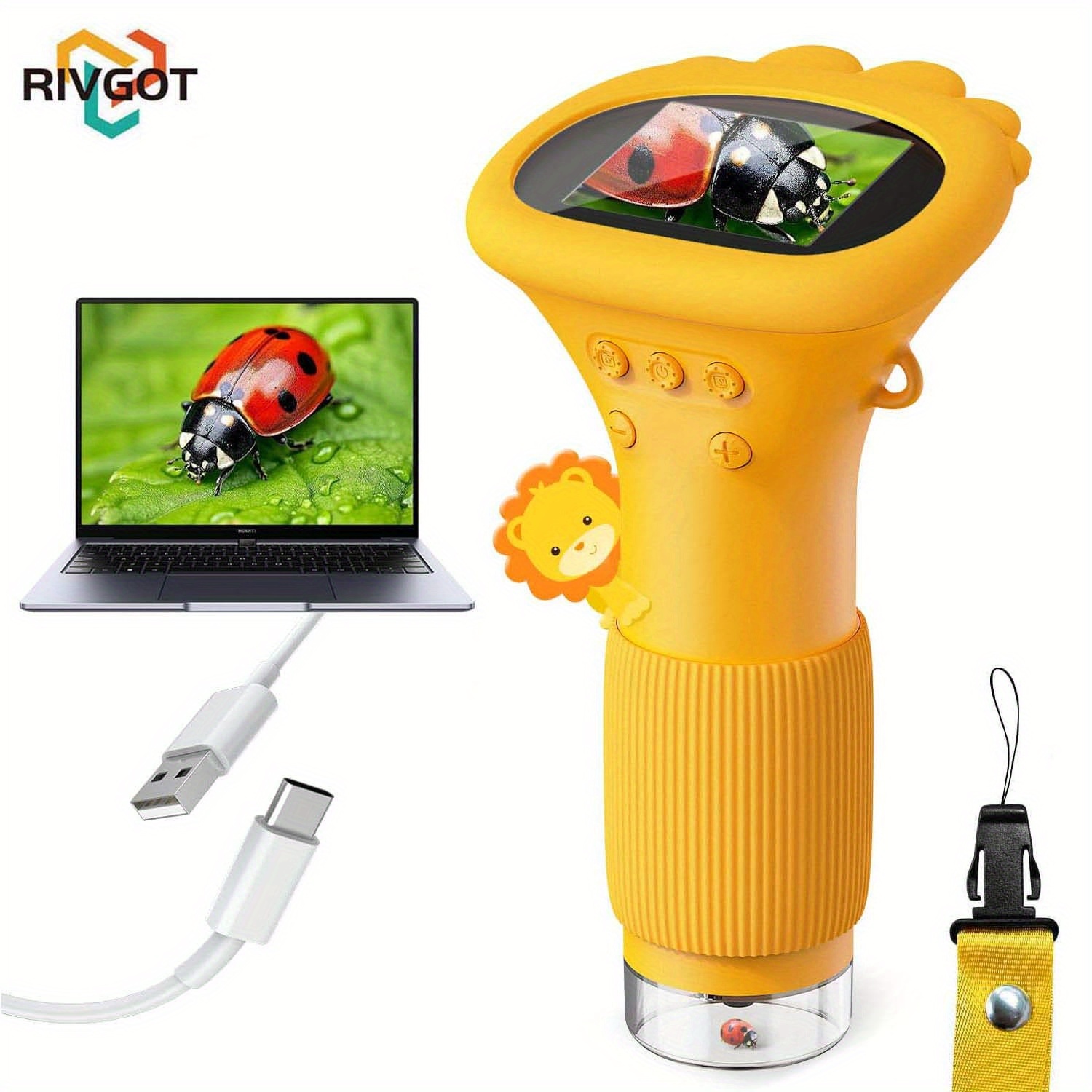item picture   kids microscope mini pocket handheld macro magnifier for children educational science kit toy for photography exploration travel toy as christmas birthday gift for boys girls