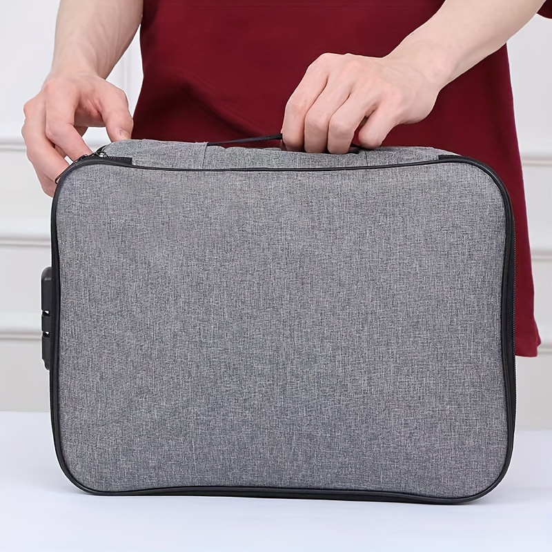 

Multi-layer Large Capacity Document Bag With Lock, For Storing Family Files And Archives