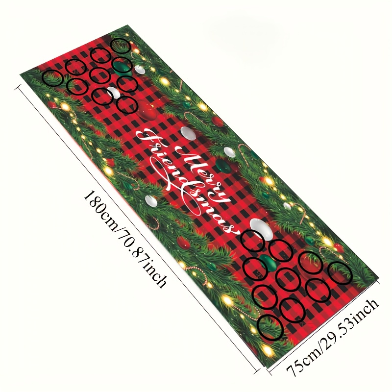 TEMU 2d Flat, 1pc Christmas Beer Pong Table Flag, Portable Party Game, Suitable For Adults, Family , Team Parties (without Cups And Balls), The For