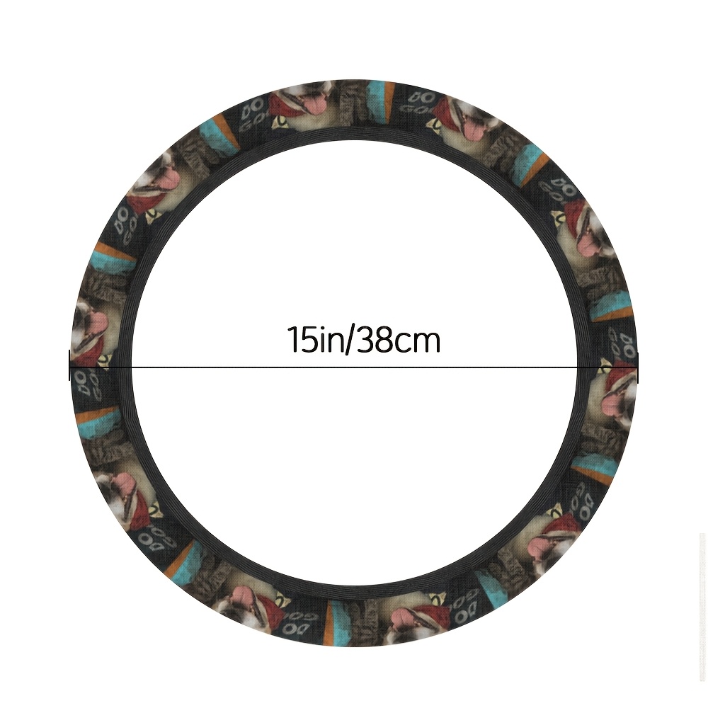 TEMU Custom Steering Wheel Cover, Personalized Steering Wheel Cover Design, Printed With Photos And Text, Universal 15-inch Car Wheel Cover, Suitable
