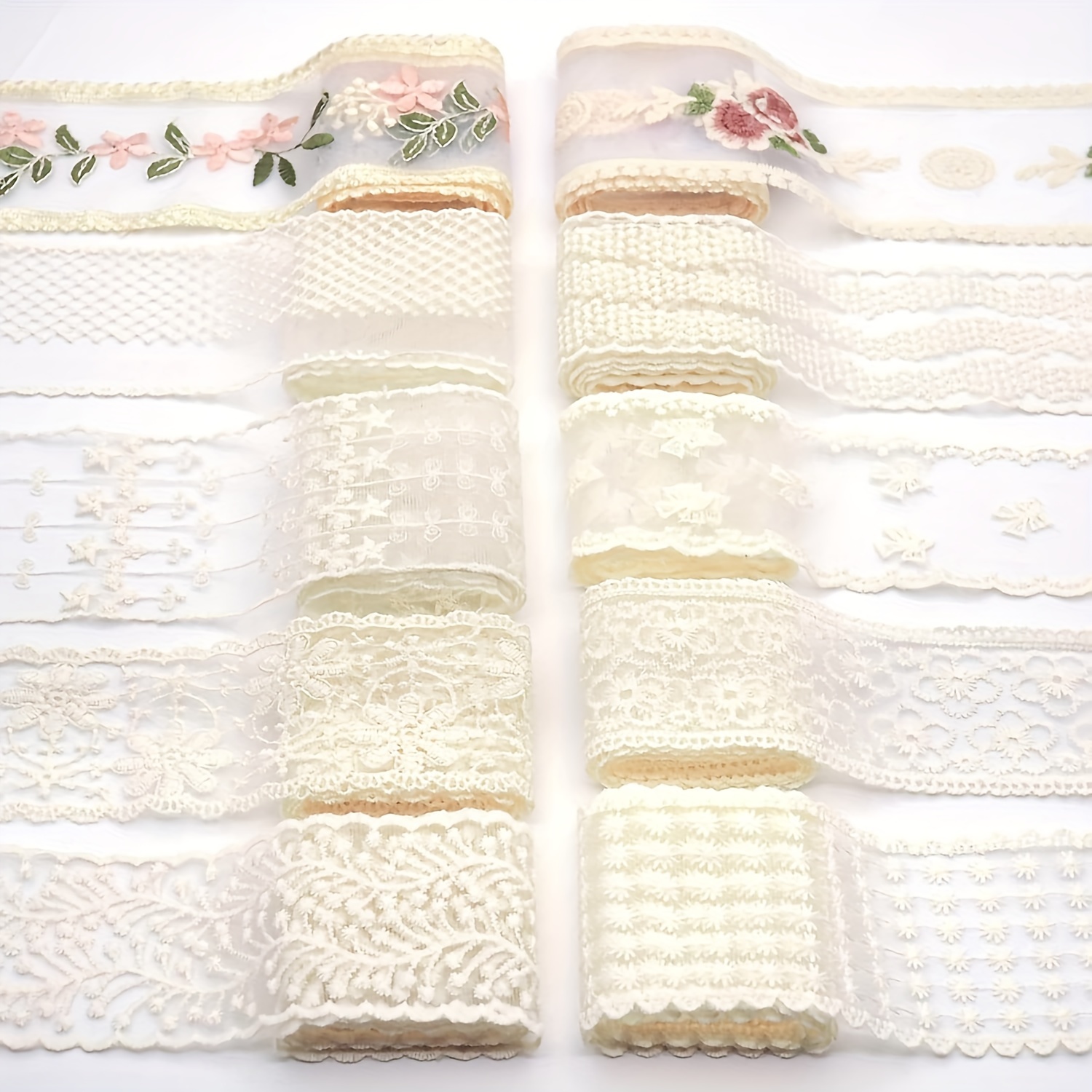 TEMU 10 Styles de Ruban de Dentelle Bordure de Dentelle Fournitures de Couture Kit de Noël Décoration de Mariage Artisanat Création de Nœuds pour