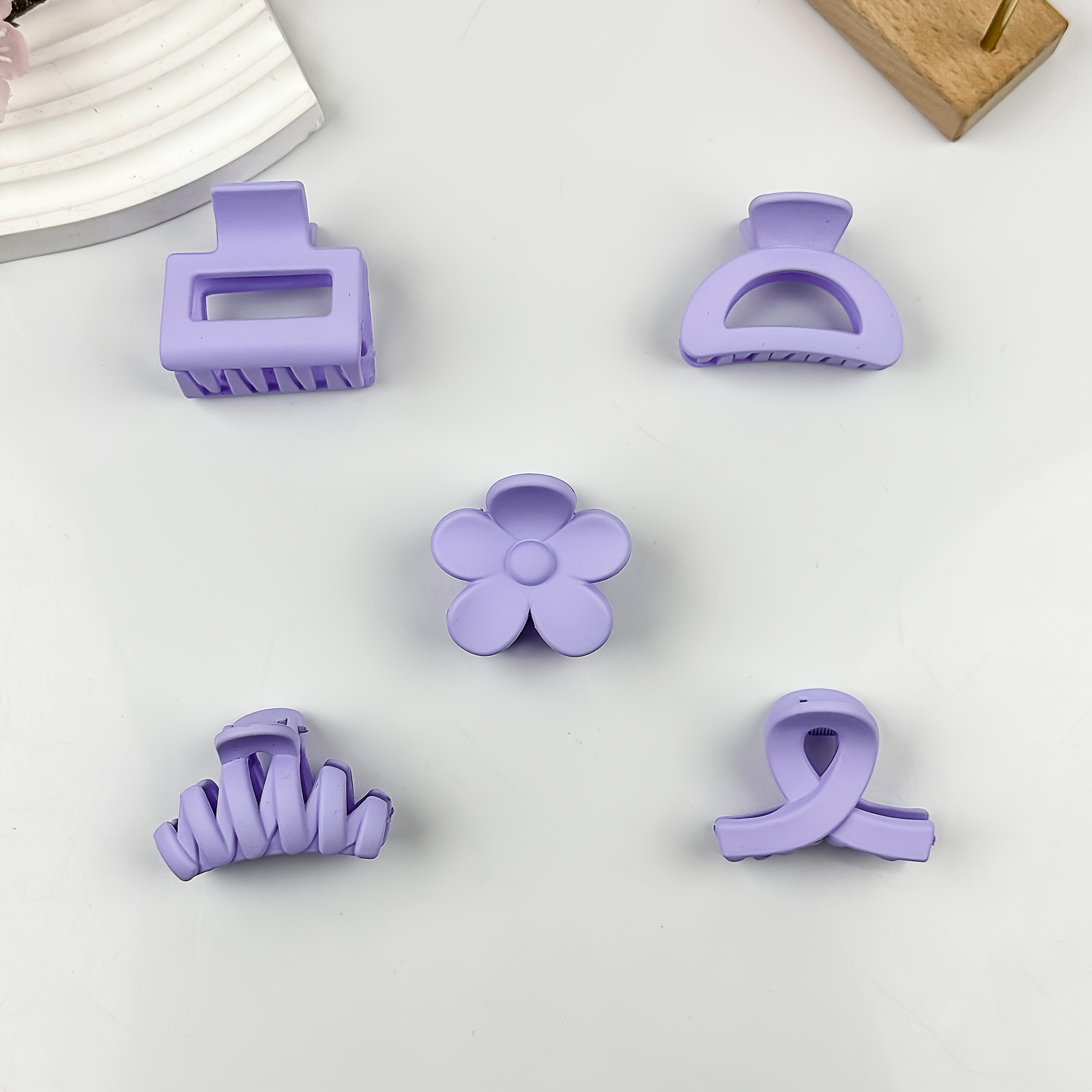 TEMU 5pcs Purple Hair Accessory Set, Bangs Hair Clips, Small Hair Clips, Women's Summer Accessories, Side Hair Clips, Suitable For Hairstyle Design,