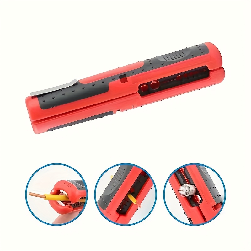 

1pc Red Plastic Wire Stripper Cutter, For 10 Awg Rg6 Rg59 Coaxial Data Cables, 0.5-6.0mm2, 4.92x0.98in, Cable Management Tool