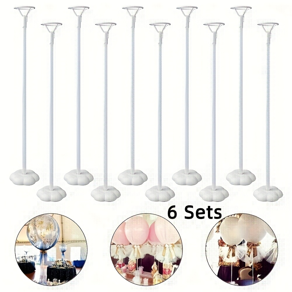 Image of 6set Balloon Holder With Base Suitable For Tables Tabletop Centerpiece Balloon Stand Suitable For Birthday Parties, Weddings, Parties And Anniversary Decorations