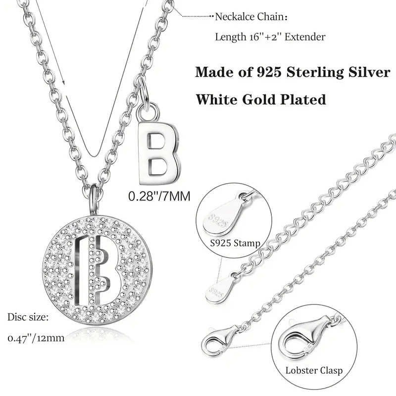 Personalised Heart Two Initial Necklace in Silver, Size 18-2 Inch Personalised Heart Two Initial Necklace in Silver, Size 18-2 Inch