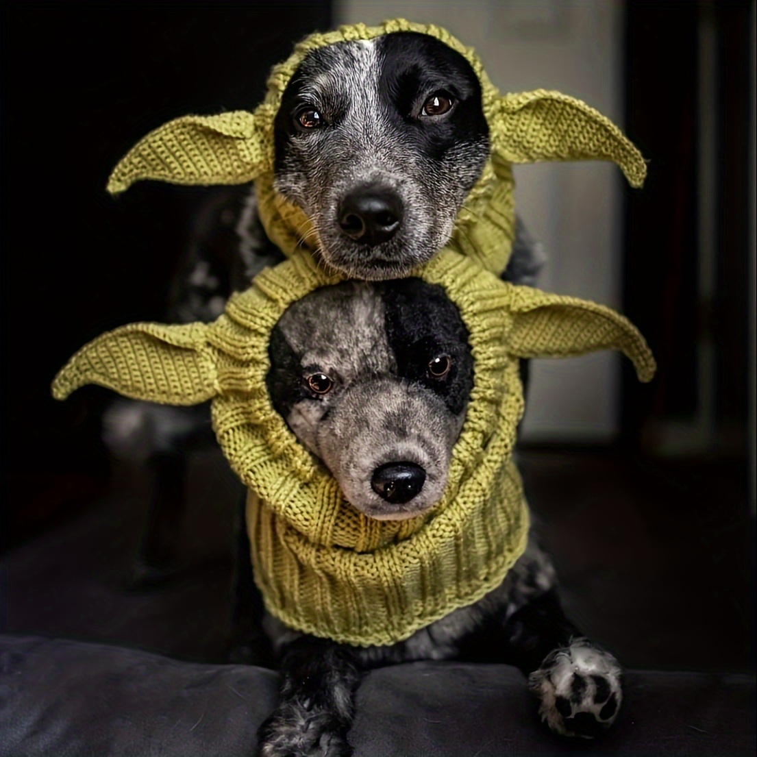 

Cozy Alien-themed Knit Dog Hat With Ear Covers - Windproof, Warm Pet Costume Accessory For & Festive Occasions